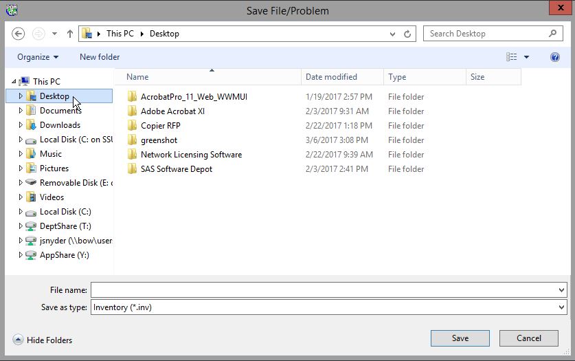 Select Desktop or Documents