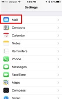settings then mail