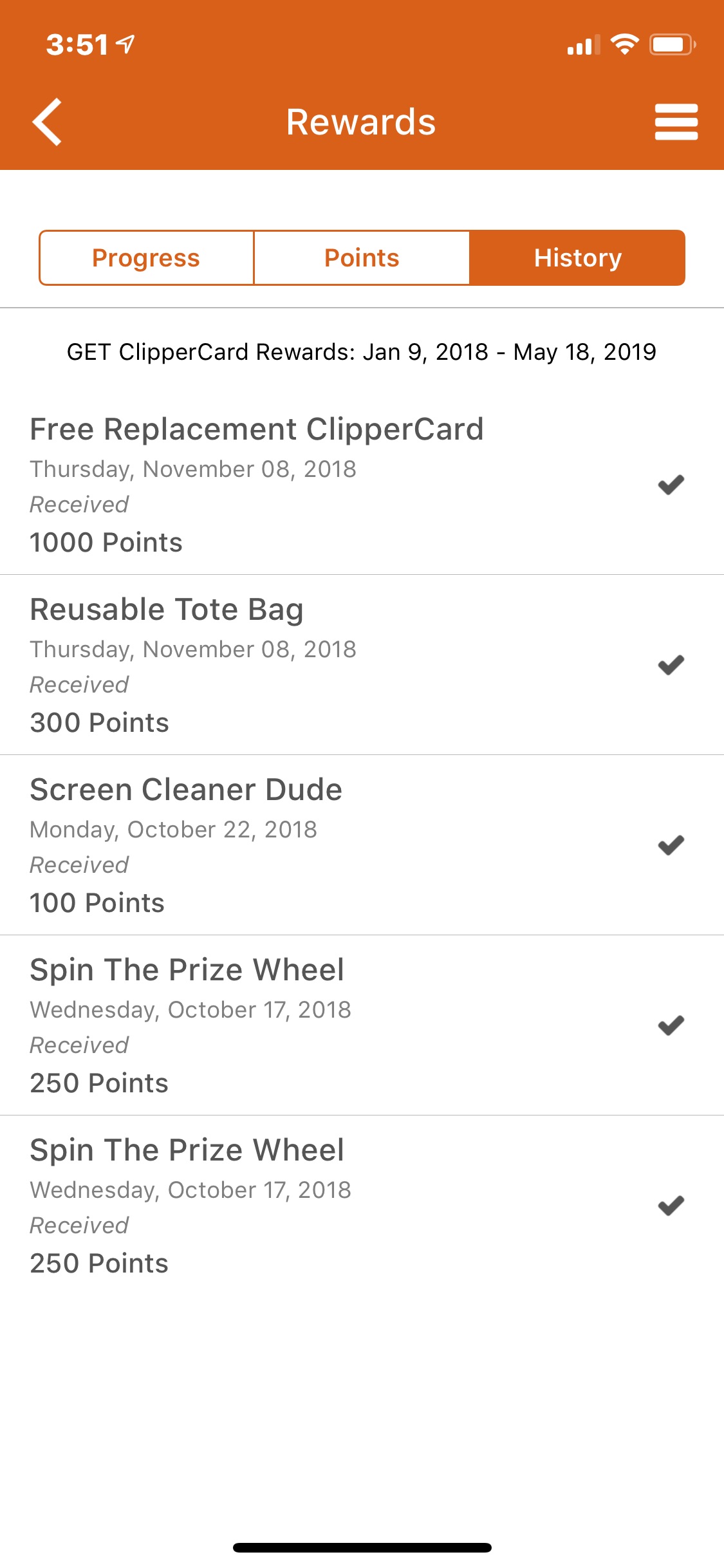 Get points history