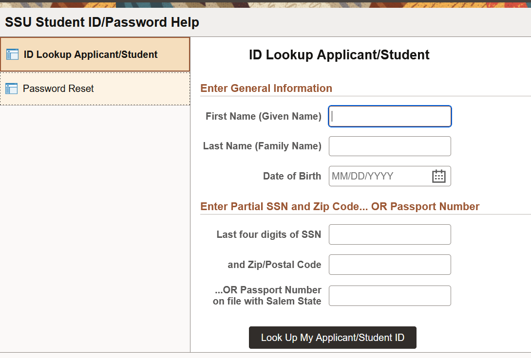 SSU Student ID lookup