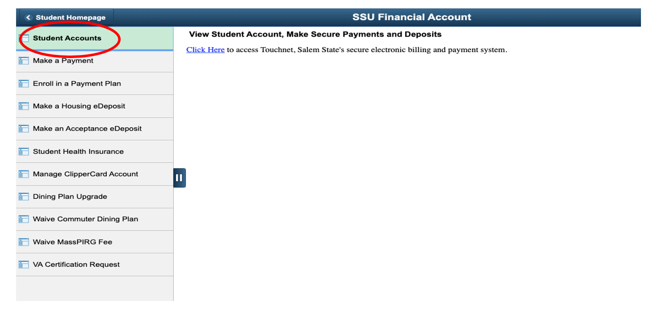 click on student accounts 