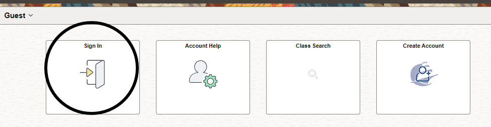 Logging into Navigator Sign in block circled