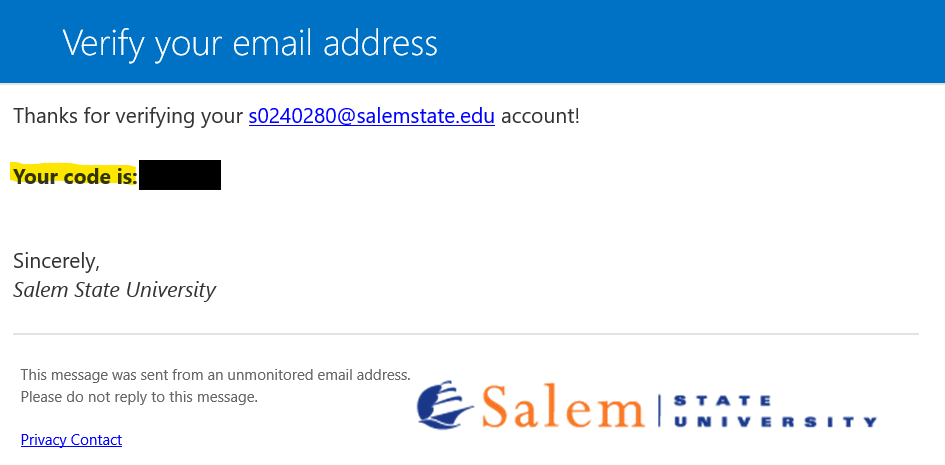 Verification Email for password reset process