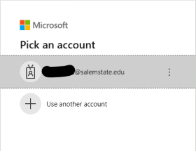 microsoft. pick an account.